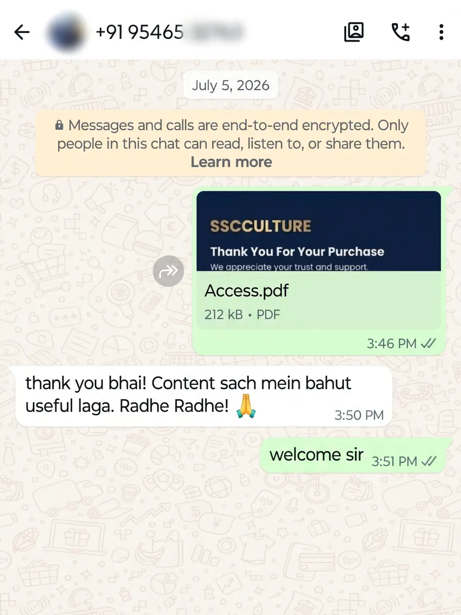 Student WhatsApp review screenshot 6